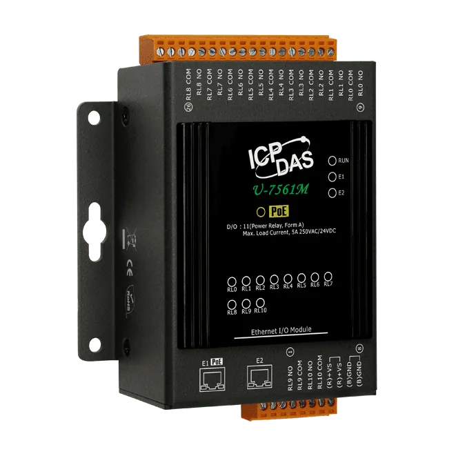 U-7561M OPC UA I/O Module, 11-ch Power Relay with 2-port Ethernet Switch