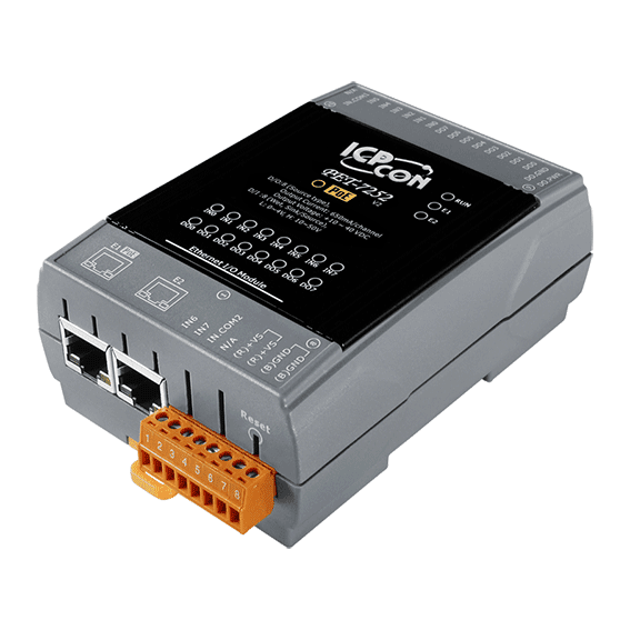 PET-7252 PoE Ethernet I/O Module, 8-ch DI / 8-ch DO, 2-port Switch