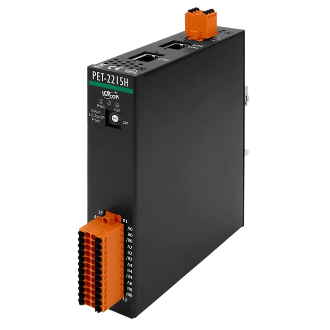PET-2215H PoE I/O Module, 8-ch High-speed RTD Input, 2-port Ethernet Switch