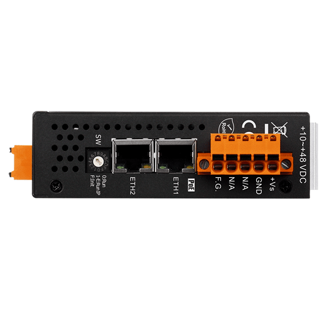PET-2228CIS PoE Ethernet I/O Module, 8-ch Analog Output with 2-port Switch