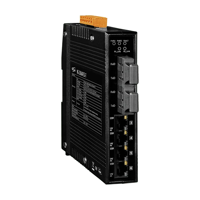 NS-206AFCS-T Unmanaged Ethernet Switch, 4x RJ-45 + 2x 100Base-FX SC Fibre