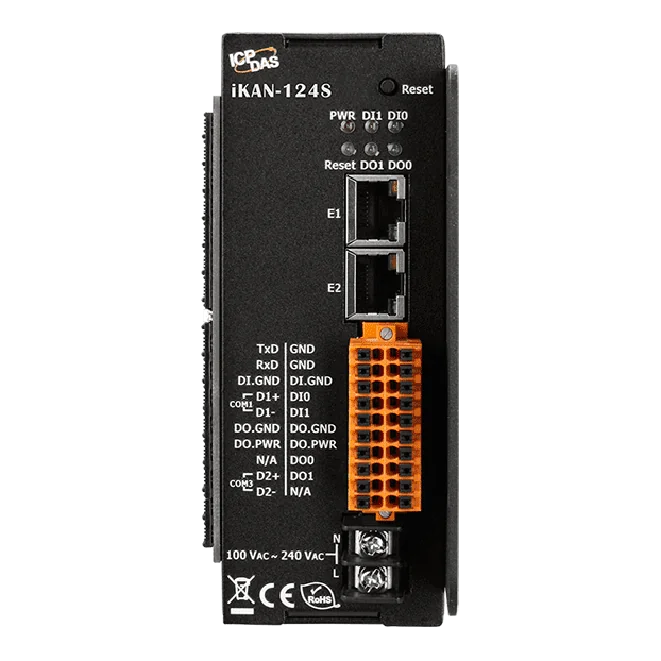 iKAN-124S Industrial LED Message Display, 24/12-Character, Modbus TCP