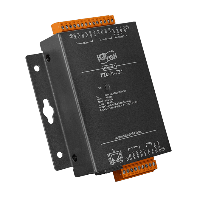 PDSM-734 Programmable Serial-to-Ethernet Device Server, 4 DI/4 DO