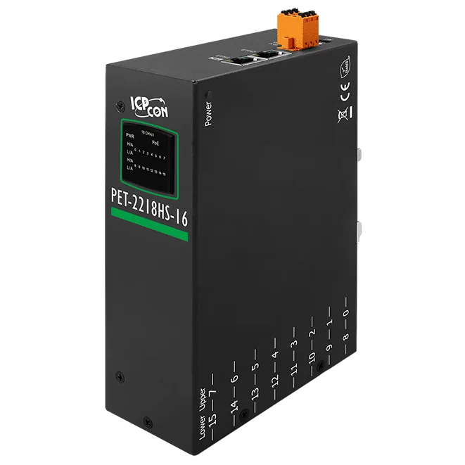 PET-2218HS-16 PoE Thermocouple Input Module, 16-ch High Speed Analog Input