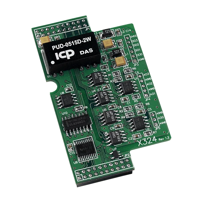 X324 X-board, 4-ch 0 ~ 5 V Analog Output and 4-ch Digital Output