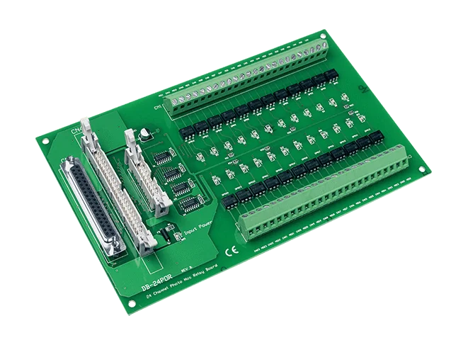 DB-24POR/DIN 24-ch PhotoMOS Relay Daughter Board, DIN-rail Mounting