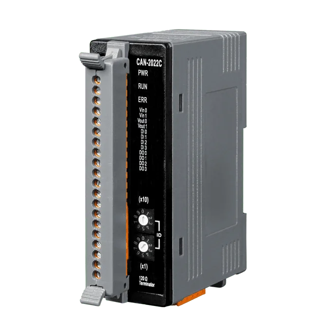 CAN-2022C CANopen Slave I/O Module, 2-ch Isolated AI/AO, 4-ch DI/DO