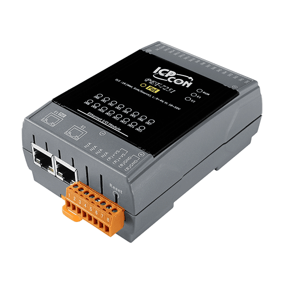PET-7251 PoE Ethernet I/O Module, 16-ch Wet Contact DI with 2-port Switch