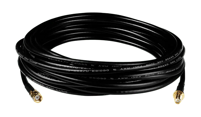 3S008-1 Antenna Extension Cable, RG58A/U, RP-SMA Male to RP-SMA Female, 8M