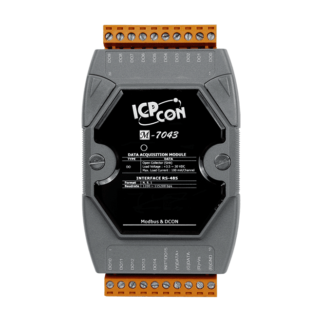M-7043-G 16-ch Sink Digital Output Module with Modbus RTU and DCON