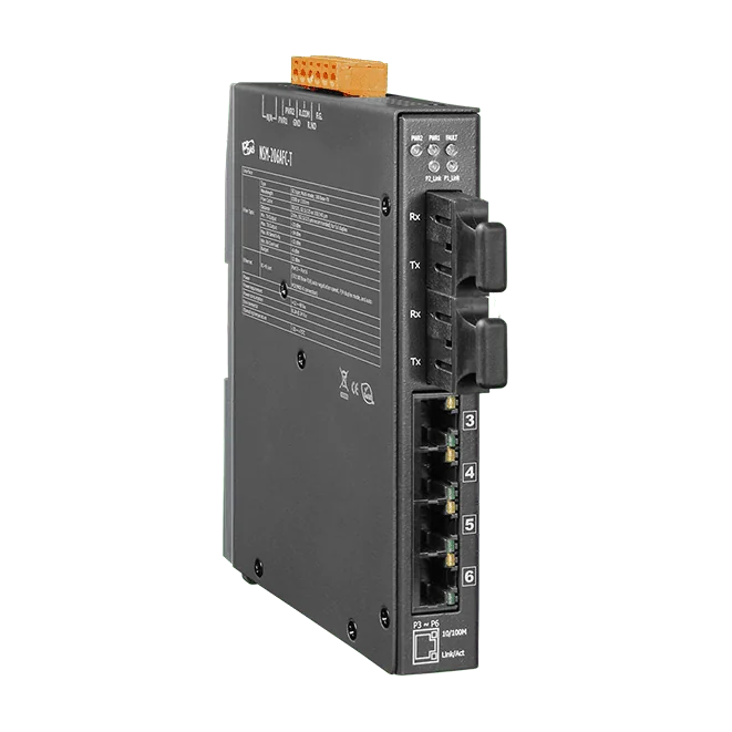 NSM-206AFC-T Unmanaged Ethernet Switch, 4x RJ-45 + 2x Multi-mode SC Fiber