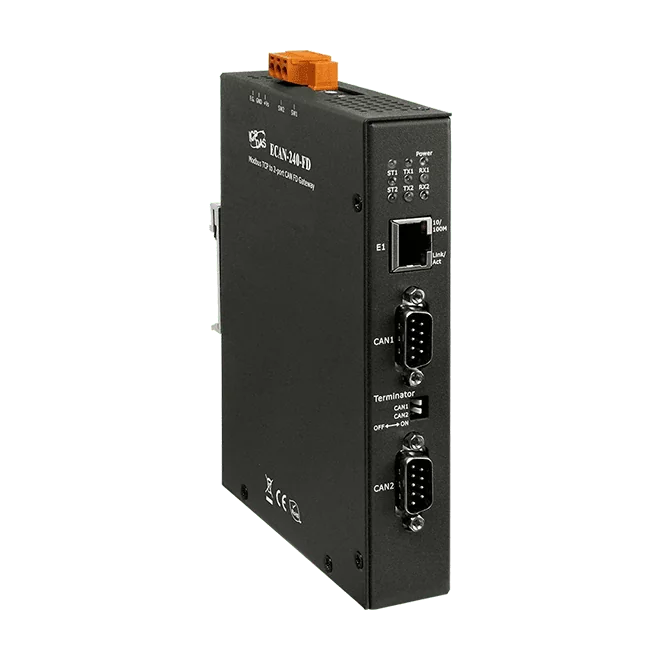 ECAN-240-FD Modbus TCP to 2-Port CAN FD Gateway