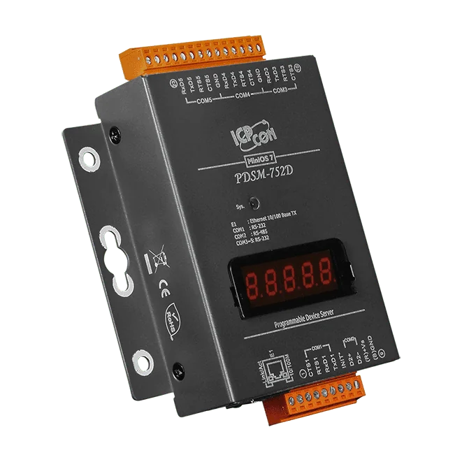 PDSM-752D Serial-to-Ethernet Device Server, 4x RS-232 + 1x RS-485, Metal Case
