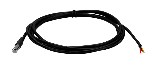 CA-TP1-M100-L020 DS18B20 Stainless Steel Temperature Probe, 2 m 3-Wire Cable
