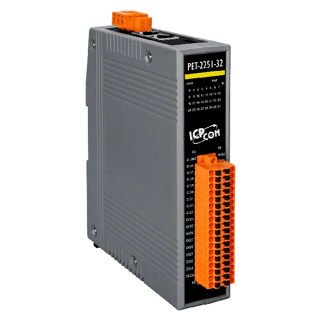 PET-2251-32 PoE Ethernet I/O Module, 32-ch Digital Input
