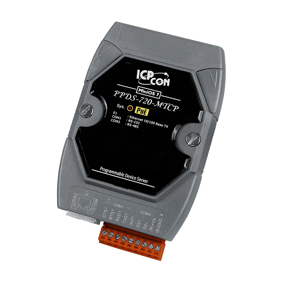 PPDS-720-MTCP Serial-to-Ethernet Device Server, PoE, Modbus TCP Gateway