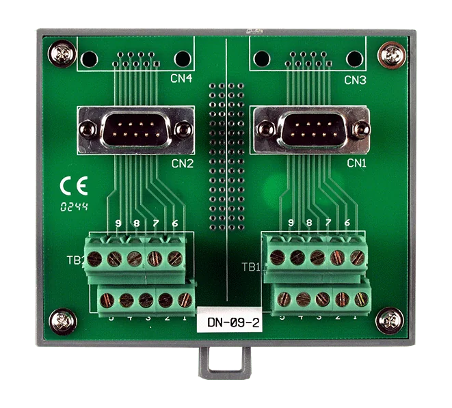 DN-09-2 Dual DB9 Male to Screw Terminal Board, 5.08 mm Pitch, DIN-rail