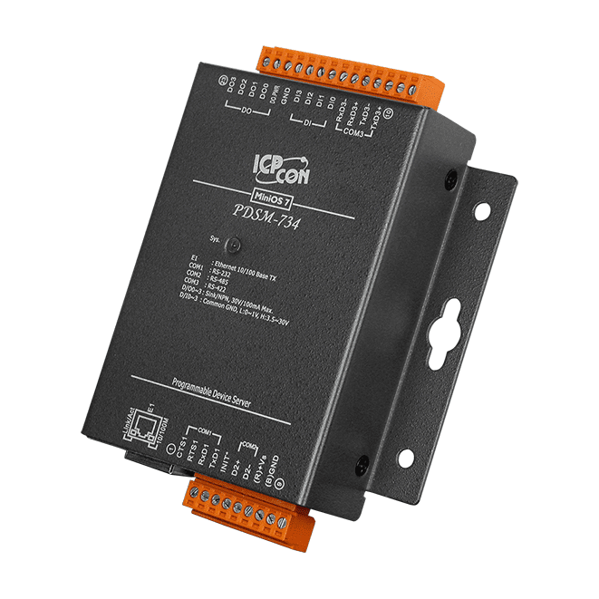 PDSM-734 Programmable Serial-to-Ethernet Device Server, 4 DI/4 DO