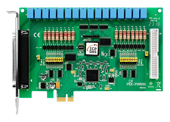 PEX-P16R16i PCI Express Board, 16-ch Isolated DI and 16-ch Relay Output