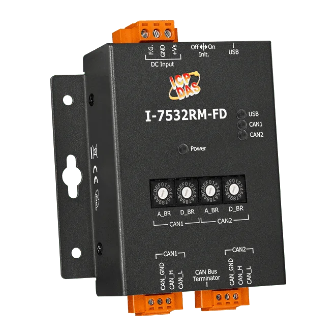 I-7532RM-FD 2-Port CAN/CAN FD Bridge with Rotary Baud Rate Switch