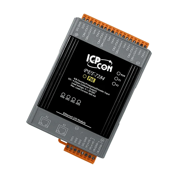 PET-7284 PoE Ethernet I/O Module, 4/8-ch Counter/Frequency/Encoder Input