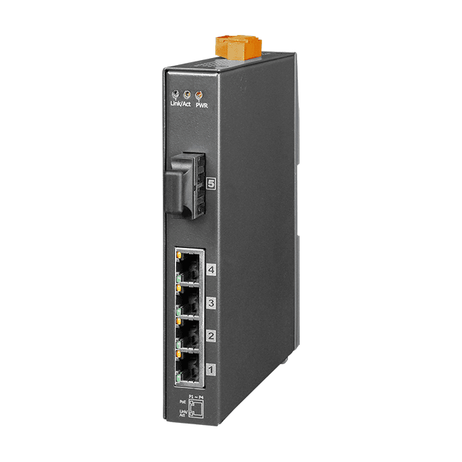 NSM-205PFCS-60 PoE Switch, 4-port PSE + 1 Single-mode 100Base-FX Fiber