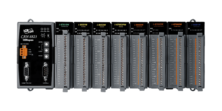 CAN-8823-G CANopen Remote I/O Unit with 8 I/O Expansion Slots