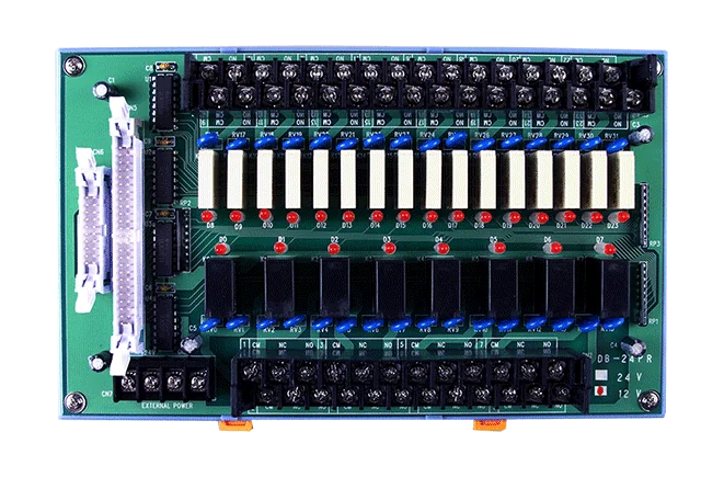 DB-24PR/12/DIN 24-ch Power Relay Board with DIN-rail Mounting (12V)