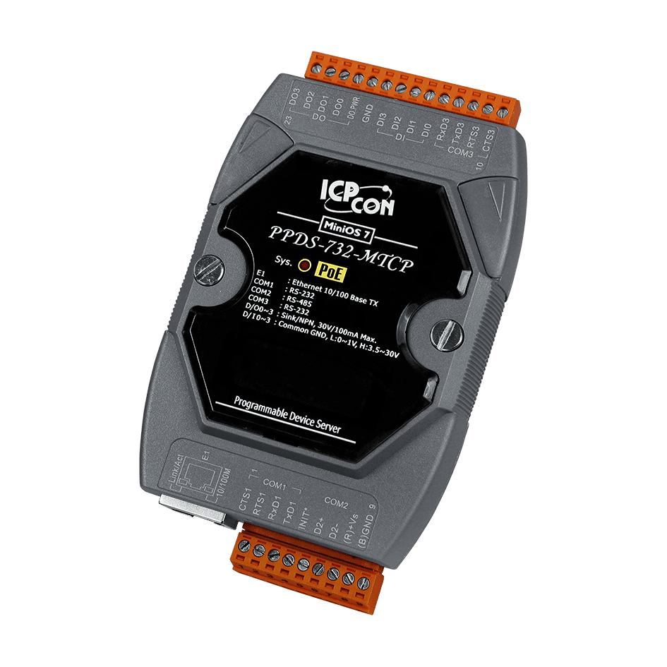 PPDS-732-MTCP PoE Serial-to-Ethernet Device Server, Modbus TCP Gateway