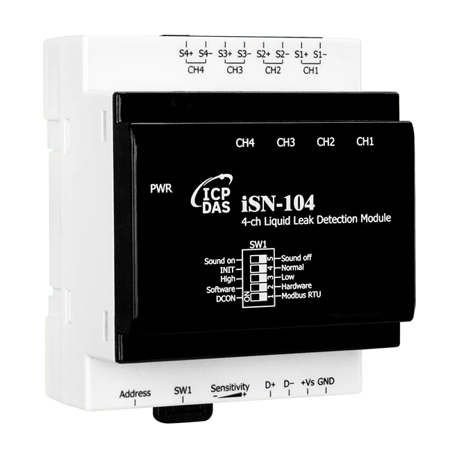 iSN-104 Liquid Leak Detection Module, 4-ch with Modbus RTU and DCON
