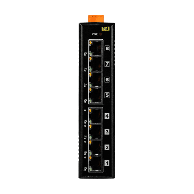 NS-208PSE-4 Unmanaged PoE Industrial Ethernet Switch, 8-port with 4 PSE Ports