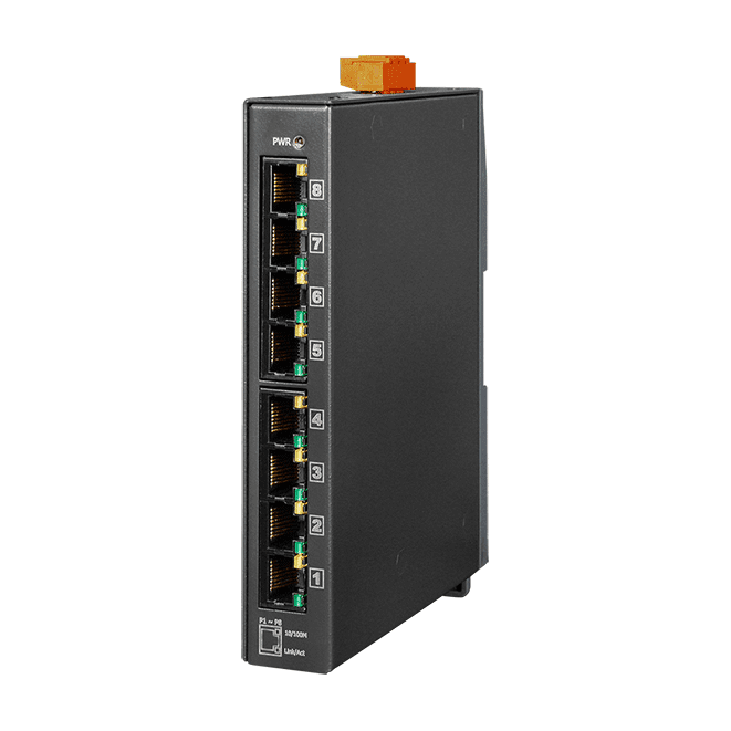 NSM-208A Unmanaged 8-Port Industrial 10/100 Mbps Ethernet Switch, Metal Case
