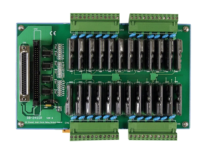 DB-24SSR/DIN 24-ch AC Solid-State Relay Board, DIN-rail Mount